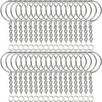30pcs Silver Plated Metal Blank Keyring Keychain Split Key Ring with