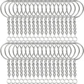30pcs Silver Plated Metal Blank Keyring Keychain Split Key Ring with
