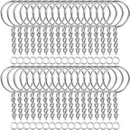 30pcs Silver Plated Metal Blank Keyring Keychain Split Key Ring with