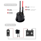 12V Round Rocker Switch AC 6A/250V 10A/125V SPST 2 Pin 2 Position