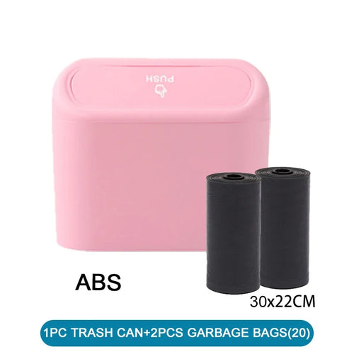 3Pcs Car Trash Can (with Lid) Contains 60 (300) Garbage Bags, Small
