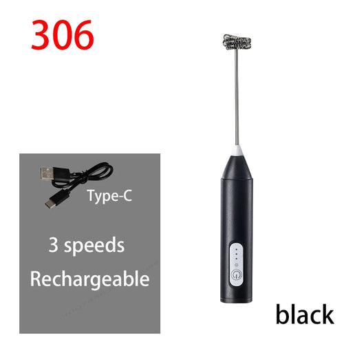 HOT  Electric Milk Frother + Egg Beater Wireless Type-C Charging 3