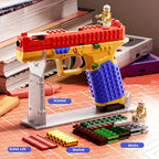 Hanging Toy Gun Continuous Firing Building Block Pistol Shell Throwing