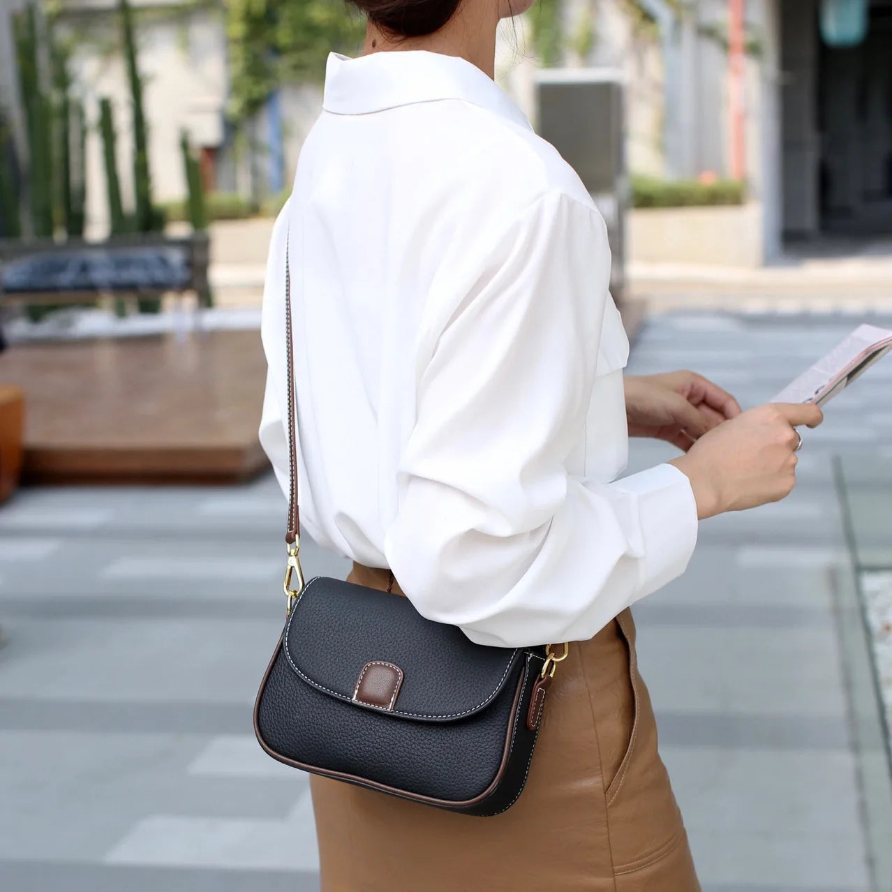 PU Leather Shoulder Bags For Women Fashion Flap Crossbody Messenger