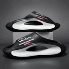 Lightweight EVA men's slide | Black and white cartoon design, exposed