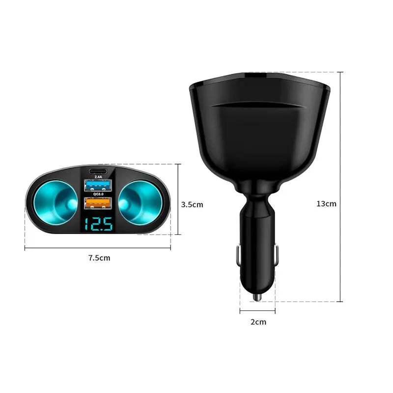 Multiple Devices Can Be Charged at the Same Time with Digital Display