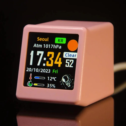 Super Cool Mini WiFi Desktop Weather Digital Clock Station with IPS