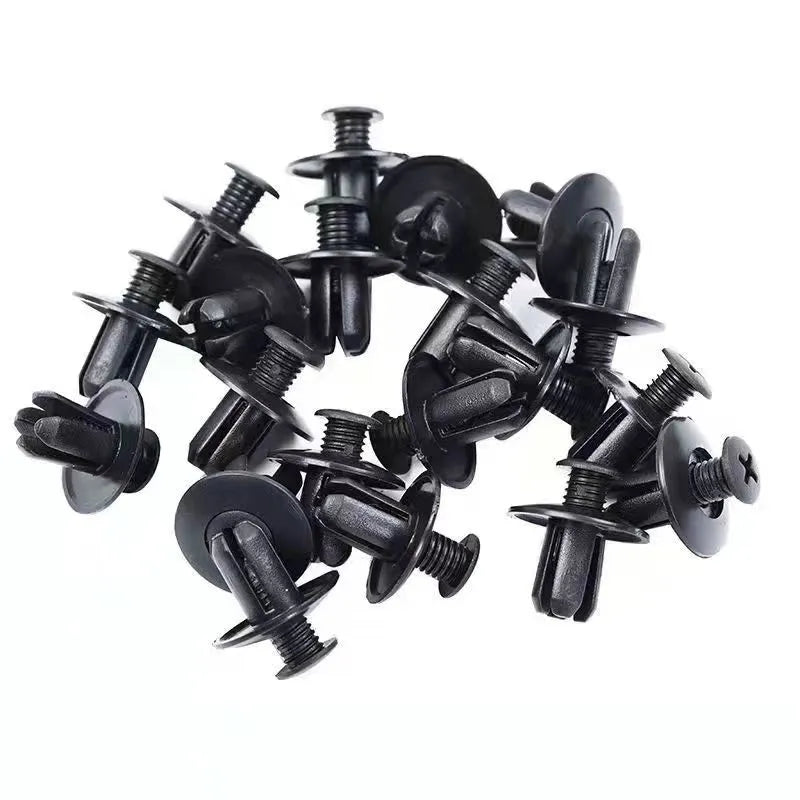 5/100pcs 8mm Plastic Rivets Fasteners Screw Car Bumper Fender Black