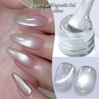 1-9pcs TC Flow Light White Cat Eye Gel Nail Polish Ultra Shine Soak