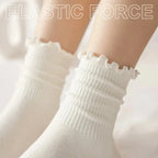 5 Pairs /Lot Socks for Women Ruffle Middle Tube Ankle Short Breathable