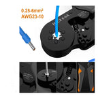 Hexagonal Self-Adjustable Ratchet Ferrule Crimping Tool Kit 23-10AWG