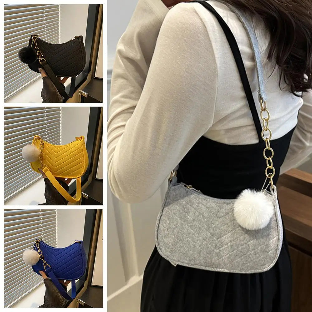 Mini Women Shoulder Bags Fashion Felt Women's Bag Advanced Design