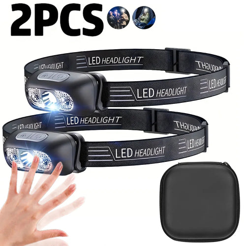 Strong Light Headlamp Portable LED Sensor Headlamp USB Rechargeable