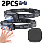 Strong Light Headlamp Portable LED Sensor Headlamp USB Rechargeable