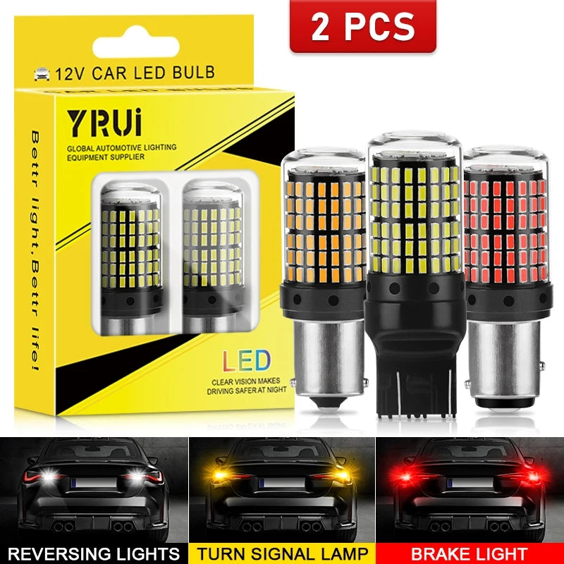 YiRui 2pcs 12-48V New LED Bulbs 144smd Lamp Reverse Turn Signal Light