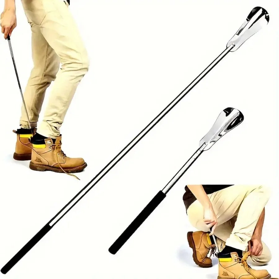 1PC retractable stainless steel elderly shoe puller, shoe assistant,