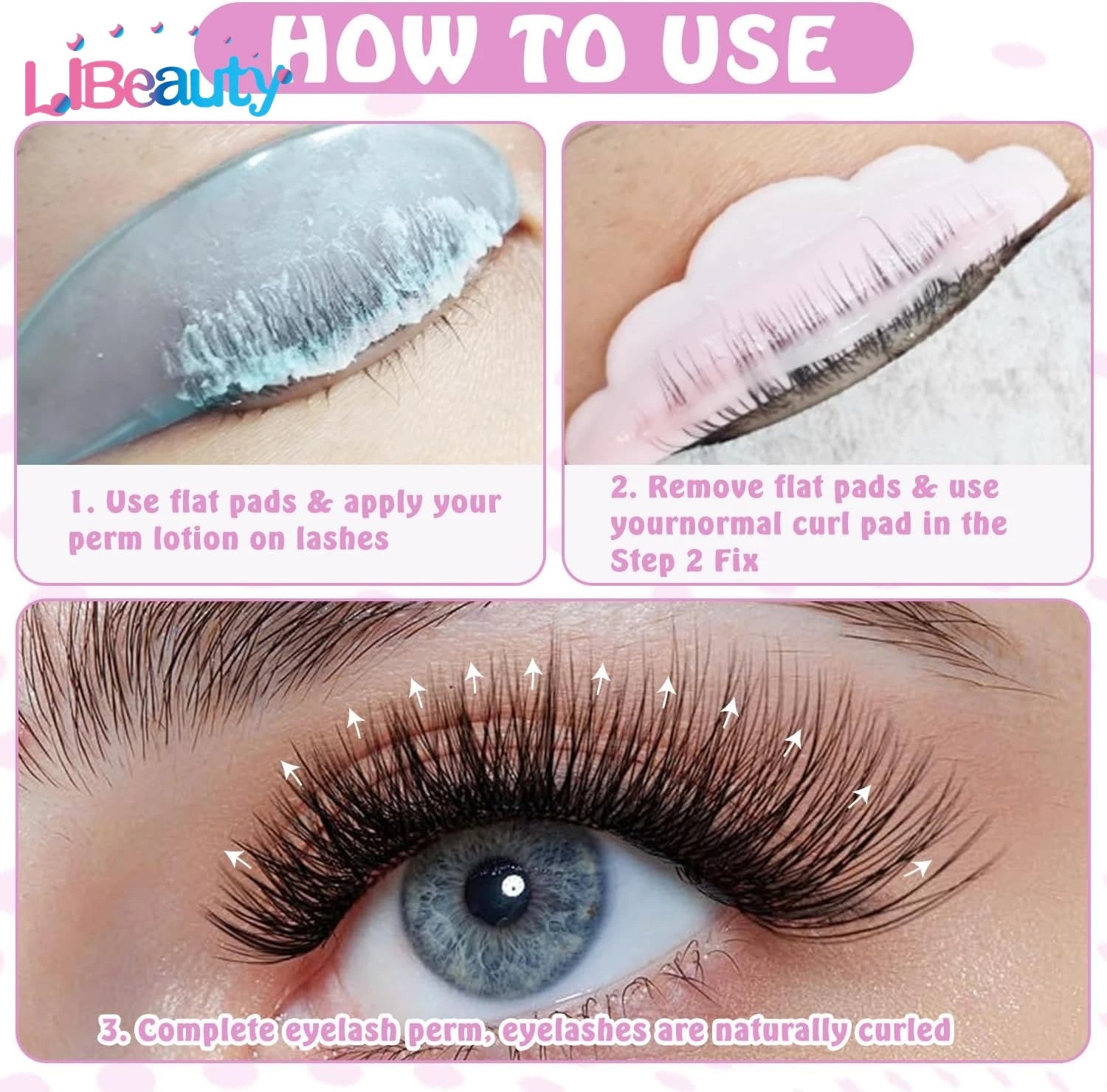 Libeauty 1 Pair Korean Lash Lift Shields Flat Reusable Self Adhesive