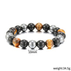Natural Black Obsidian Hematite Tiger Eye Beads Bracelets Men for