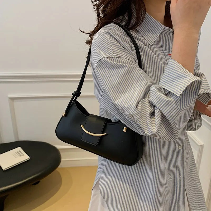 Fashion PU Leather Tote Bag, Stylish Single Handbags Shoulder Underarm
