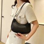 Womens Fashion Handbags Retro Solid Color Pu Leather Bag Half Simple