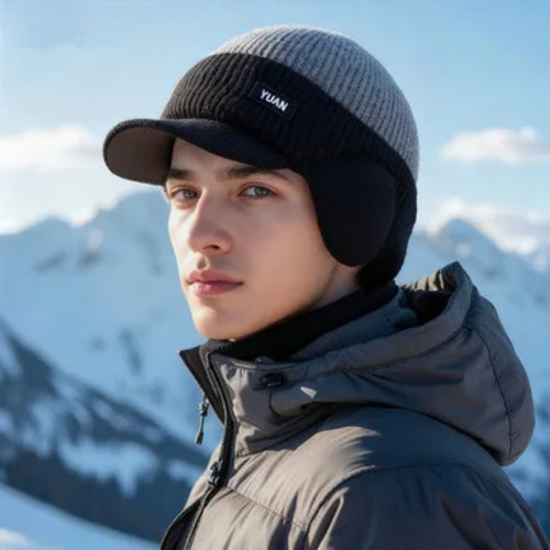Winter velvet thickened anti cold warm woolen hat riding windproof