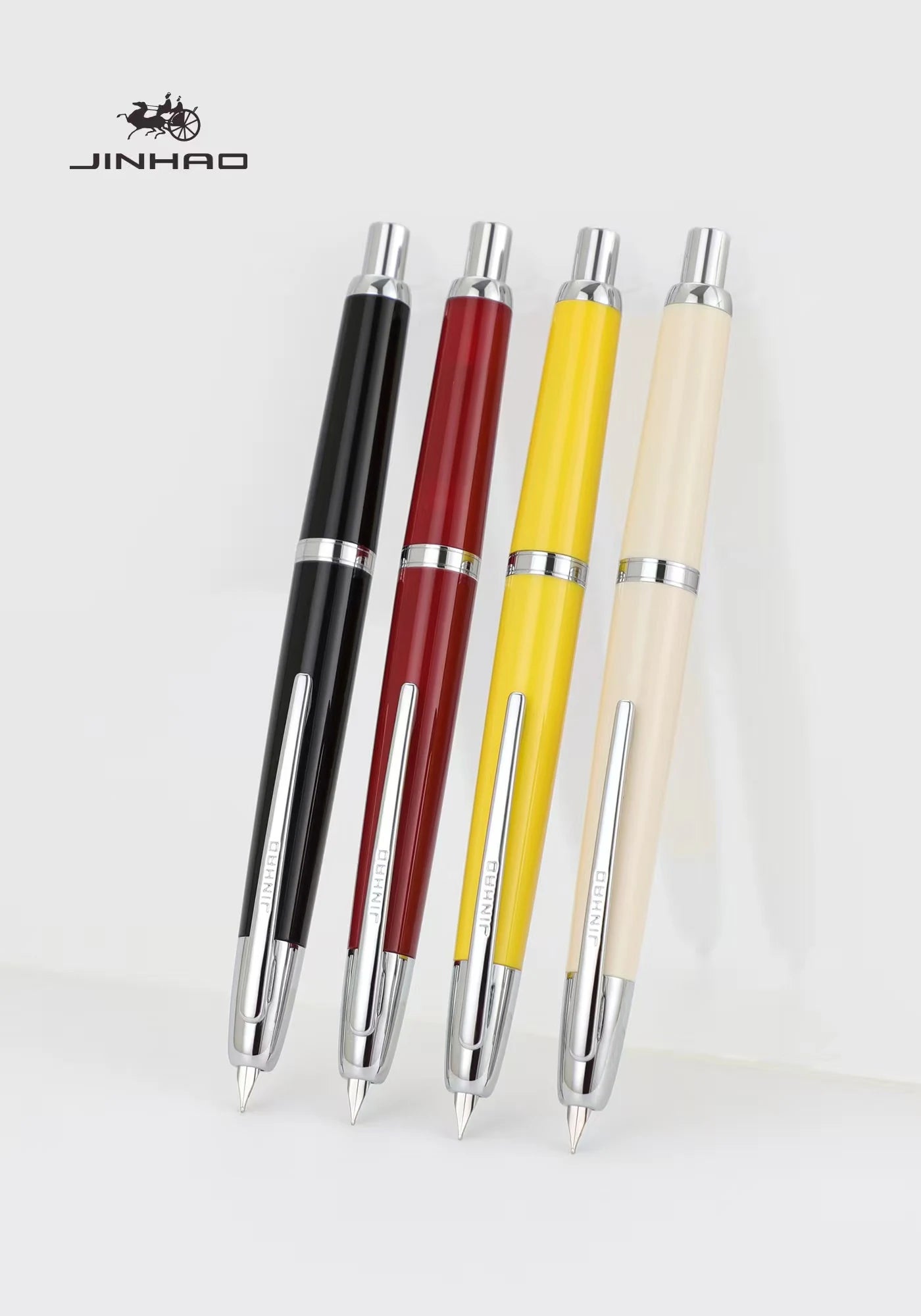 Jinhao 20 Press Retractable Fountain Pen EF/F Nib with Converter Resin