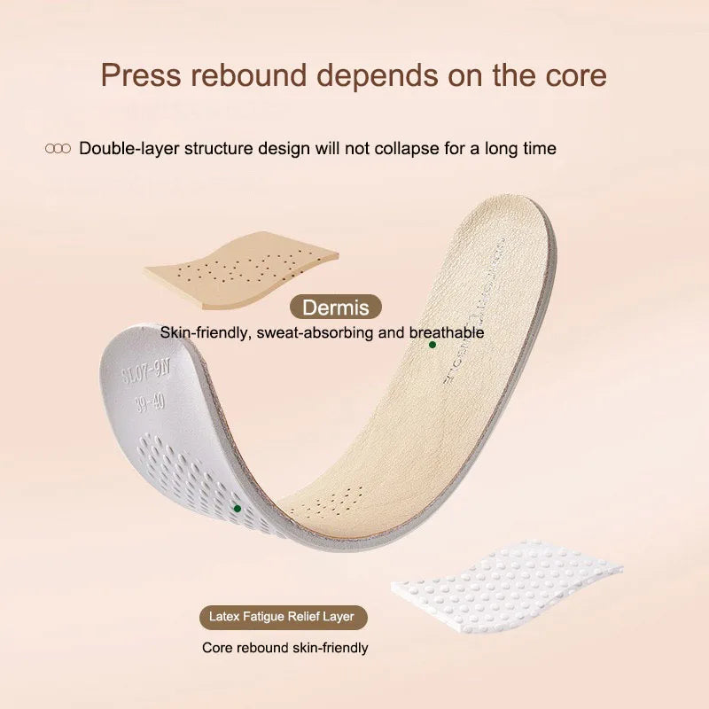 Leather Latex Sports Insole Cowhide Insoles for Shoes Arch Support