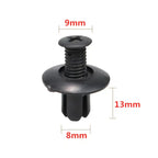 5/100pcs 8mm Plastic Rivets Fasteners Screw Car Bumper Fender Black