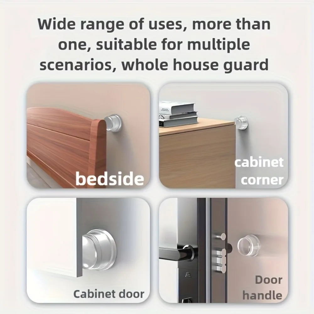 Transparent Silicone Door Stopper No Drill Anti Bump Pad for Office