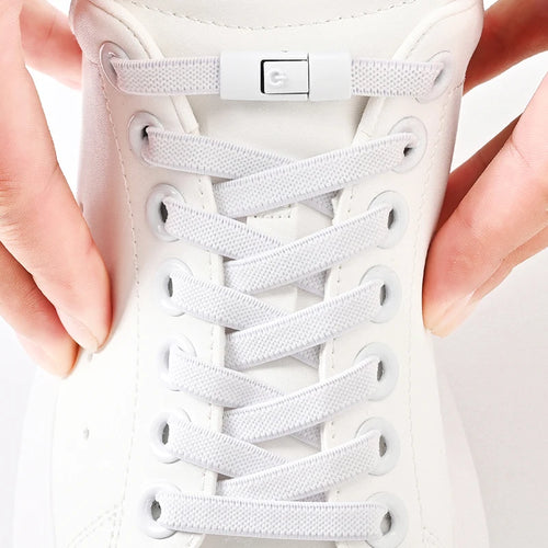 8mm No Tie Shoe Laces Press Lock Shoelaces Without Ties Elastic Laces