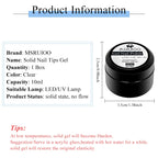 MSRUIOO 10ml Clear Solid Nail Tips Gel Long Lasting Bubble-free UV/LED