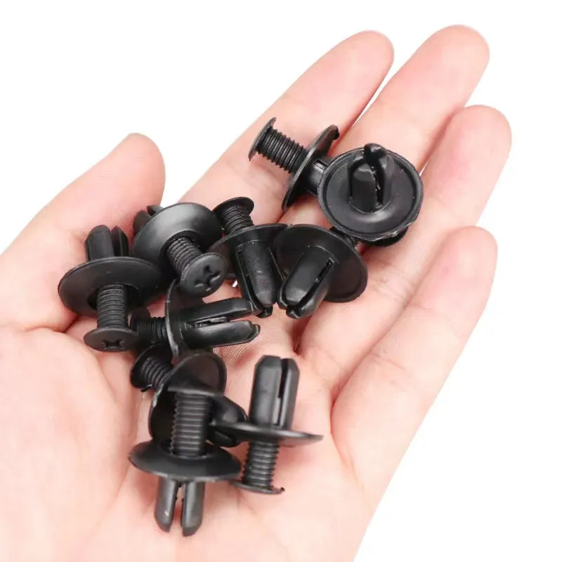 5/100pcs 8mm Plastic Rivets Fasteners Screw Car Bumper Fender Black