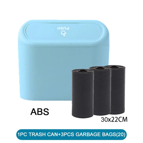 3Pcs Car Trash Can (with Lid) Contains 60 (300) Garbage Bags, Small