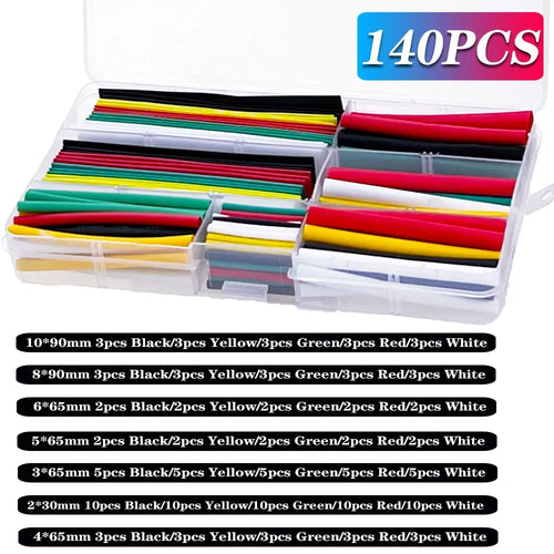 127-1060 pcs 2:1 Heat Shrink Tube Shrinking Assorted Polyolefin