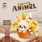 Cute dessert small animals potted bouquet cartoon doll panda puppy