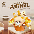 Cute dessert small animals potted bouquet cartoon doll panda puppy