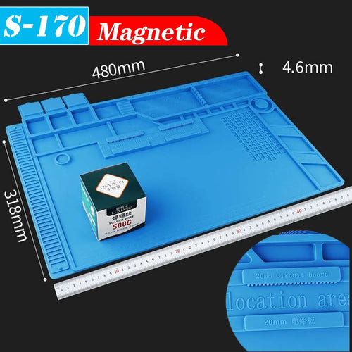 500℃ Heat-Resistant Soldering Station Silicon Mat Work Pad Desk