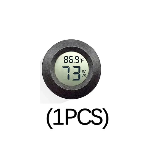 Round Digital LCD Thermometer For Car Indoor Room Cigar Wine Cabinet