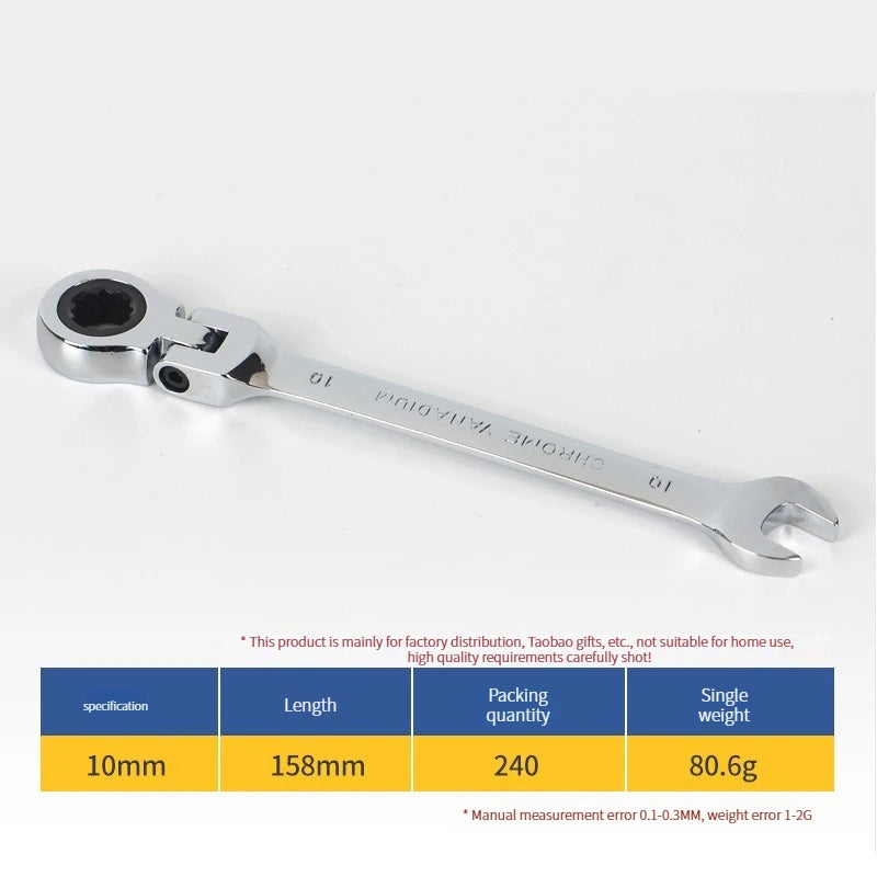Ratchet Wrench of Keys Spanner Set Hand Tool 72-Tooth Ratcheting