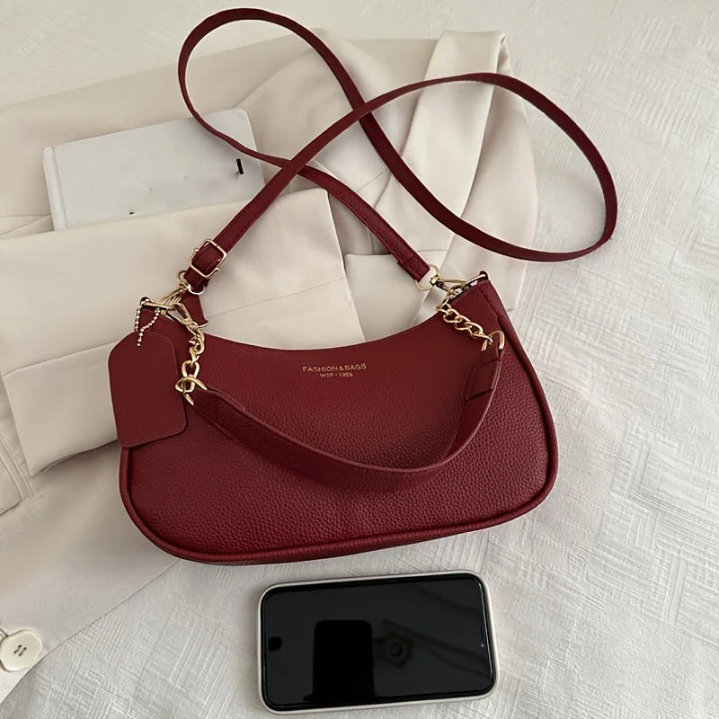Fashion Shoulder Crossbody Bag with Adjustable Strap, Elegant Underarm