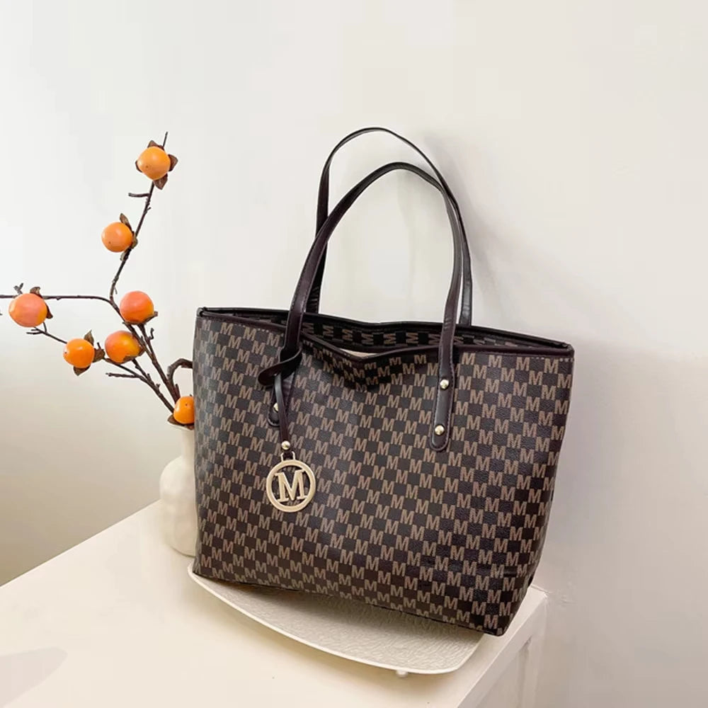 Vintage Ladies Tote Bag Large Capacity Fashion Elegant Handbag Classic