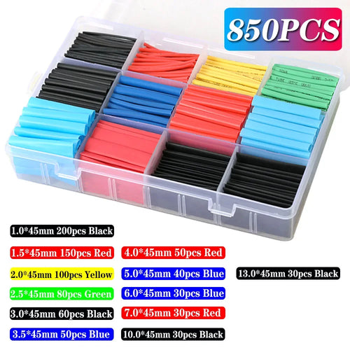 127-1060 pcs 2:1 Heat Shrink Tube Shrinking Assorted Polyolefin