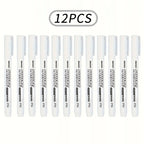 3/6pcs Waterproof White Marker Pen for Tire Painting, Fabric, Wood,