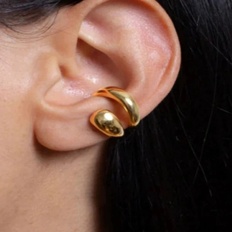 Fashion Women's Piercless Ear Clip Earring Classic Gold Color Trendy