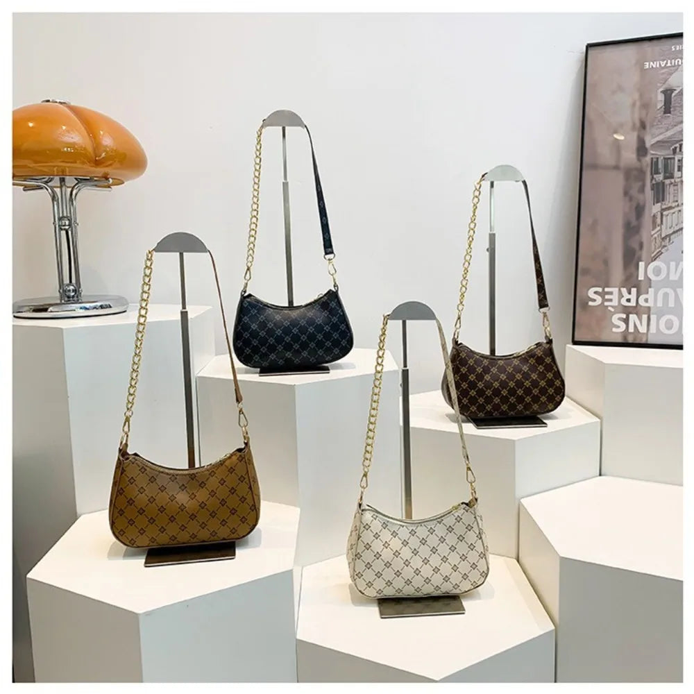 Chain Texture Printing Fashion Underarm Bag 2025 Daily Commuter