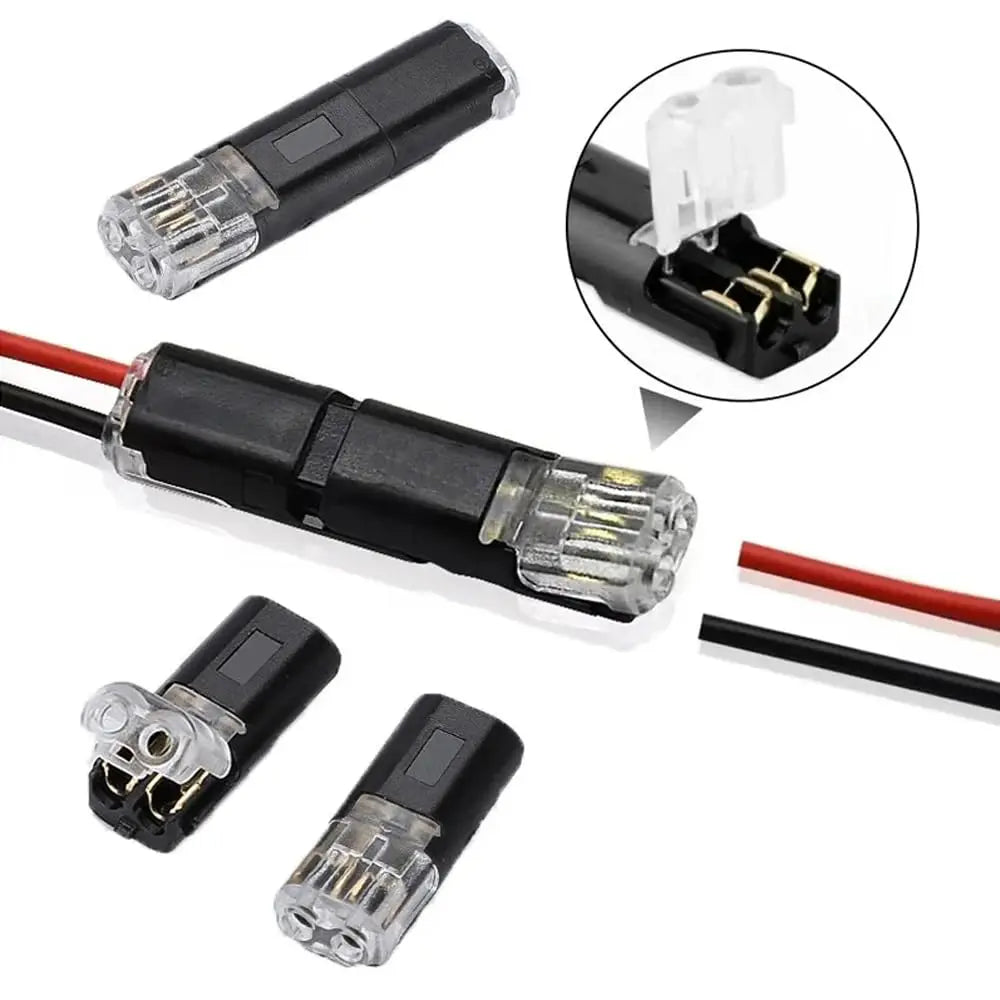 10/25/50PCS Double-Wire Plug-in Connector Pluggable 2 Pin 2 Way Led