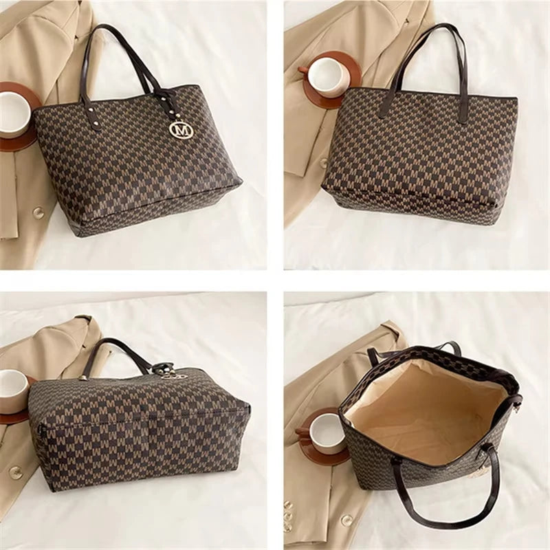 Vintage Ladies Tote Bag Large Capacity Fashion Elegant Handbag Classic
