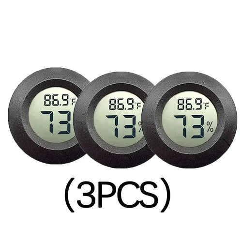 Round Digital LCD Thermometer For Car Indoor Room Cigar Wine Cabinet
