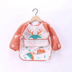 Waterproof EVA Full Sleeve Baby Bibs Children Apron Long Sleeve