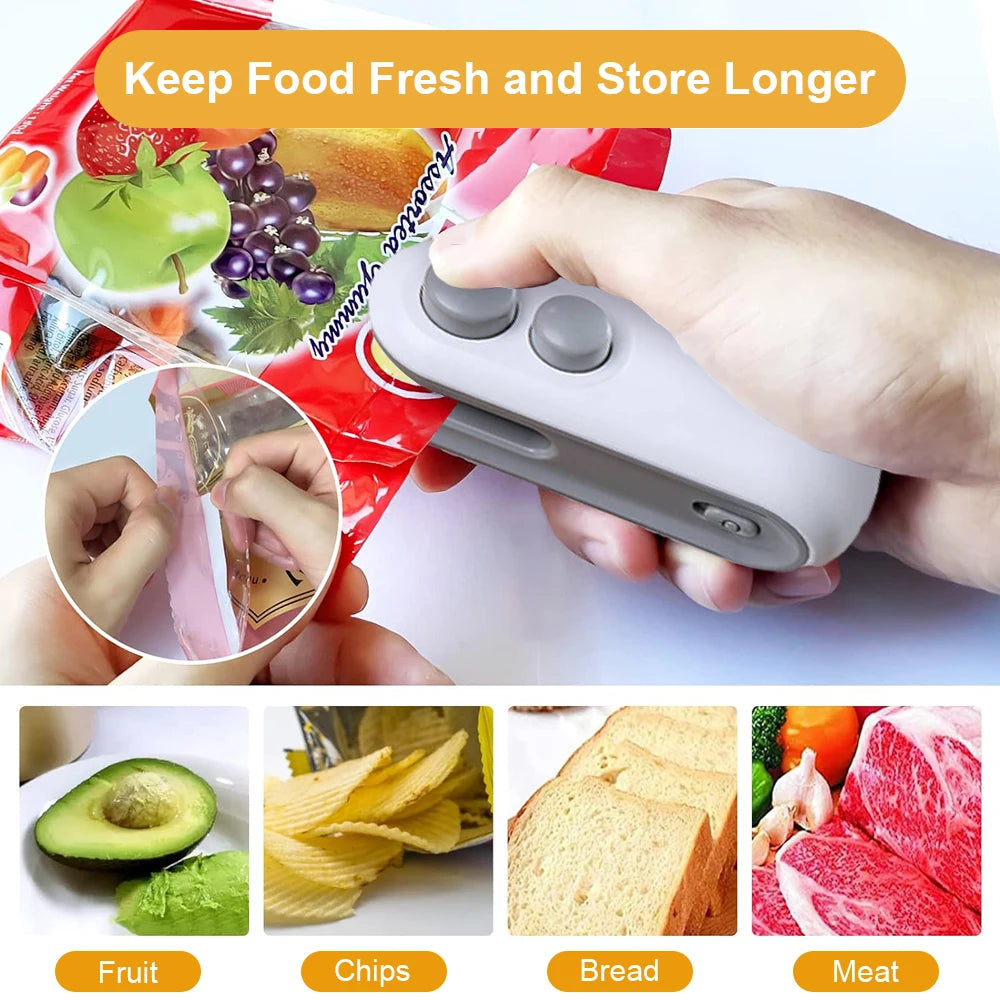Mini Bag Sealer 2 in 1 Heat Sealer with Cutter Snack Bag Sealer